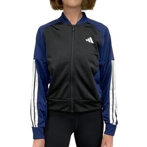 adidas Tricot 3-Stripes Fashion Track Top Sz S New $60 Black Blue Light Jacket
